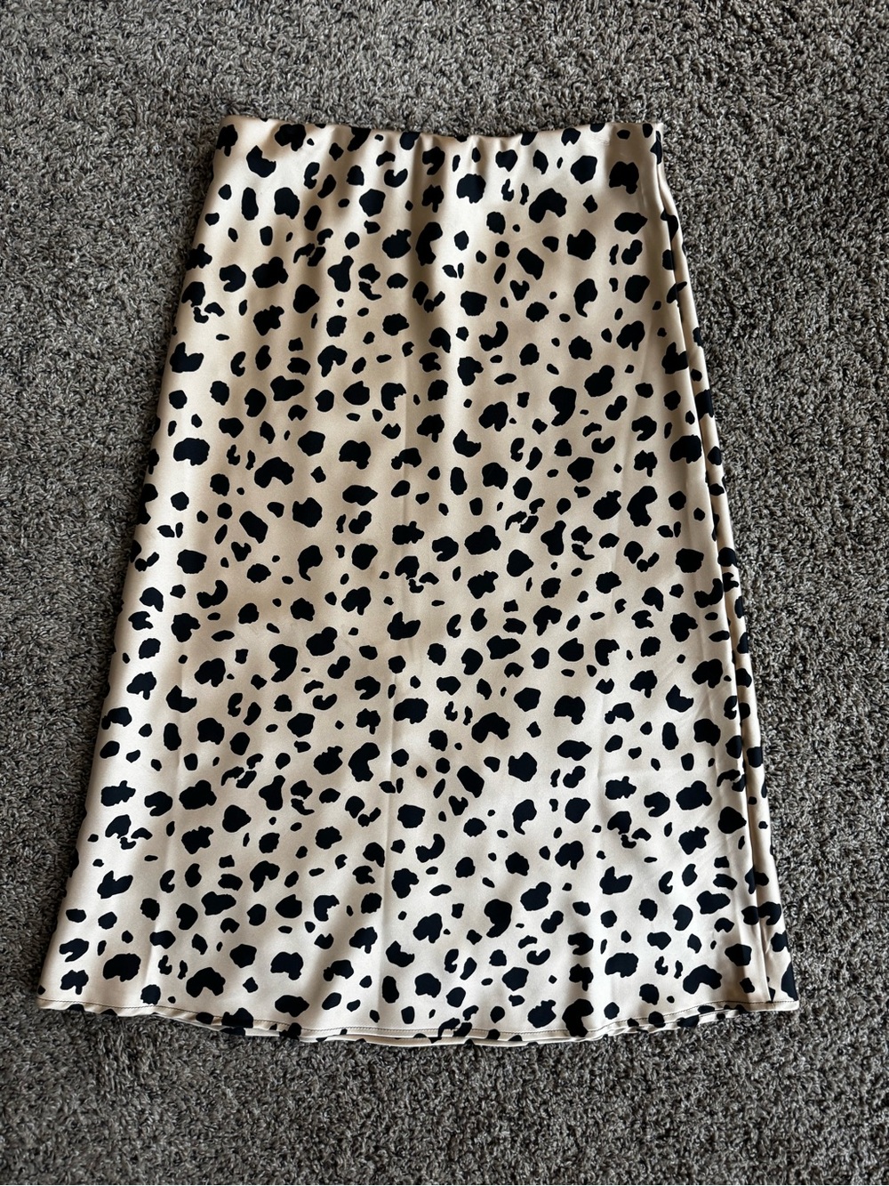 Renee C. Leopard Print Satin Midi Skirt - Beige & Black